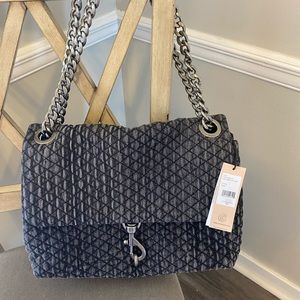 Rebecca Minkoff Edie Denim Maxi Shoulder Bag *NWT*